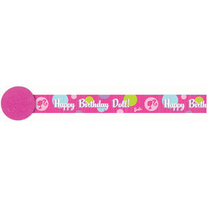 Barbie Party Supplies - All Doll'd Up 30' Crepe Streamer