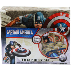 Captain America Bedding - Twin Sheet Set