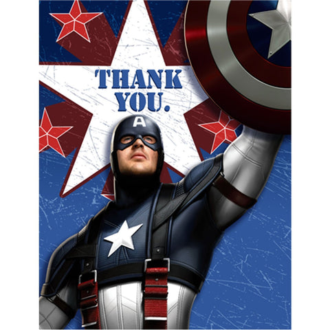Captain America Party Supplies - Postcard Thank You Notes