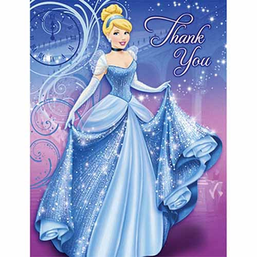 Cinderella Party Supplies - Postcard Thank You Notes
