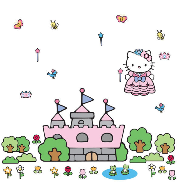 Hello Kitty Bedroom Decor - Princess Castle Giant Wall Decal