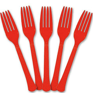 Party Supplies - Apple Red Forks