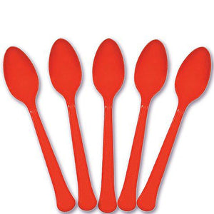 Party Supplies - Apple Red Spoons