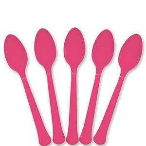 Party Supplies - Bright Pink Spoons
