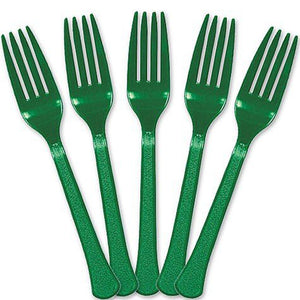 Party Supplies - Festive Green Forks