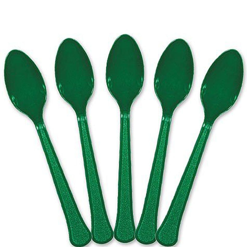 Party Supplies - Festive Green Spoons