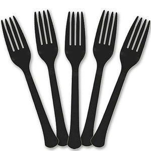 Party Supplies - Jet Black Forks