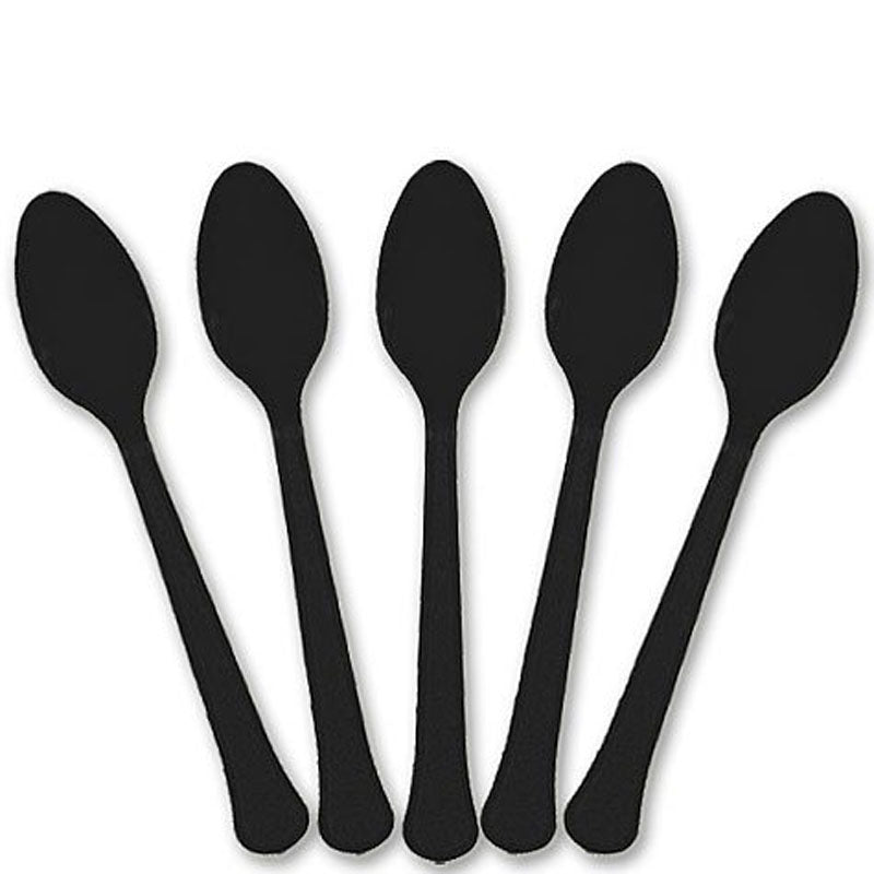 Party Supplies - Jet Black Spoons