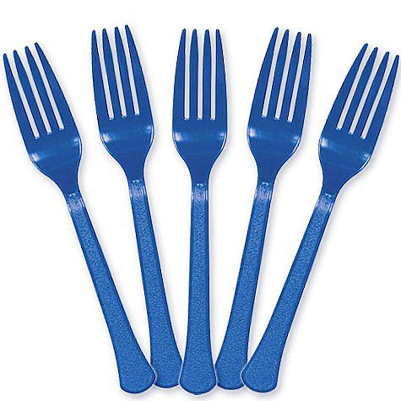 Party Supplies - Marine Blue Forks
