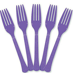 Party Supplies - Purple Forks