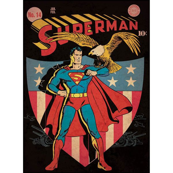 Superman Bedroom Decor - Vintage Issue #14 Comic Cover Giant Wall Decal