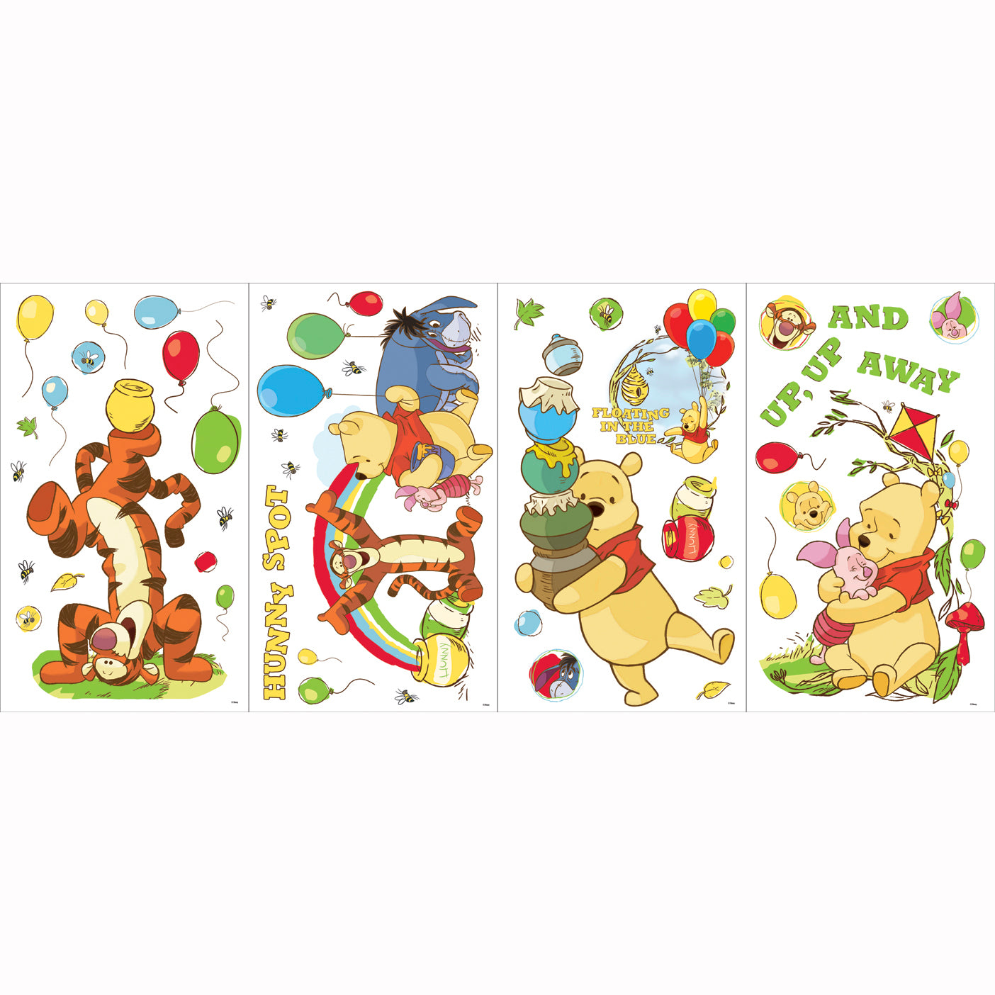 Winnie the Pooh Bedroom Decor - Worry Free Day Wall Stickers